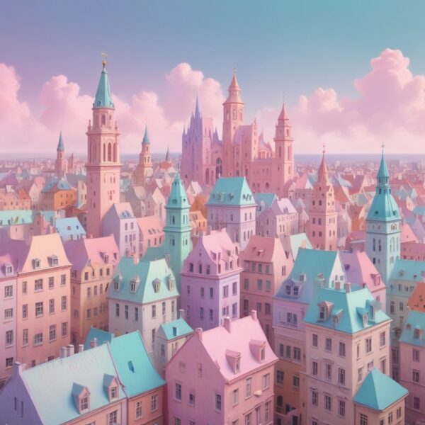 Colorful urban landscape